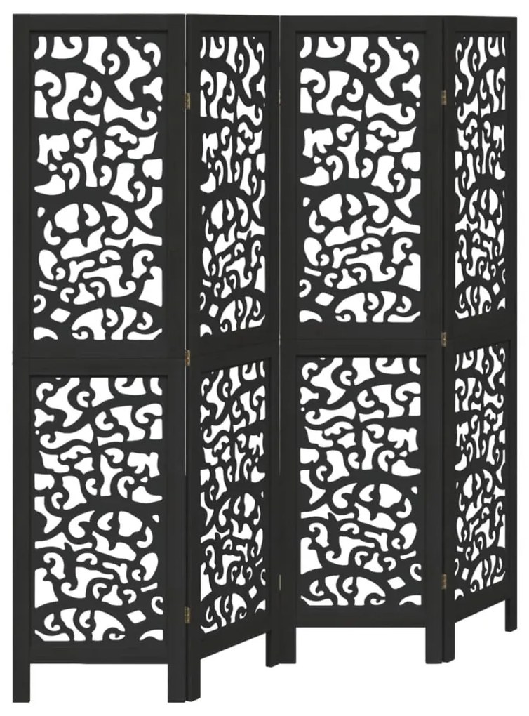 4 paneles fekete tömör császárfa térelválasztó