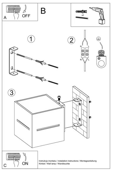 Fali lámpa LOBO 1xG9/40W/230V fekete