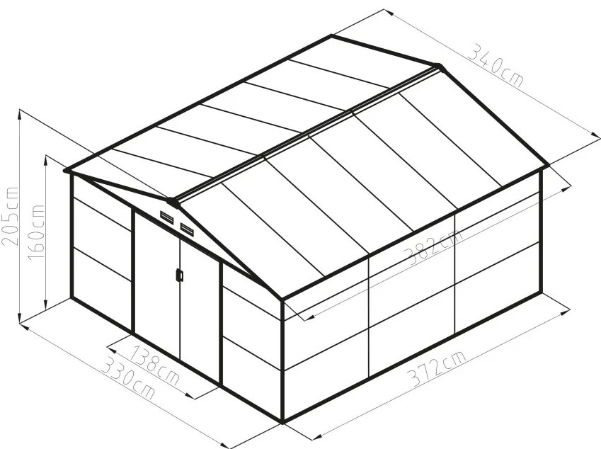 G21 GAH 1300 kerti tároló 340 x 382 cm, antracit