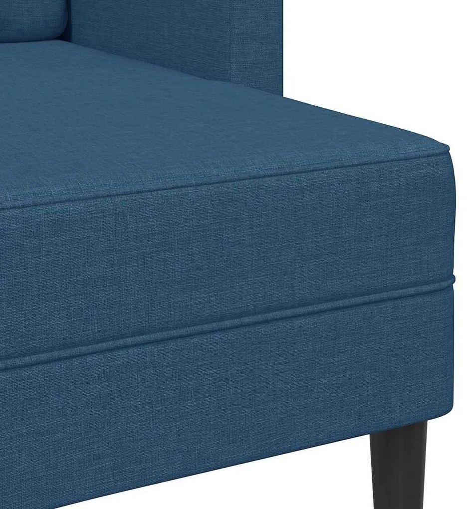 kék anyagból 2 üléses kanapé L-alakú kanapéval 125 cm