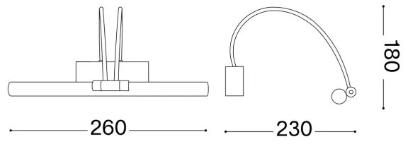 Ideal Lux - LED Képmegvilágító BOW LED/3,5W/230V 26 cm CRI 90 arany
