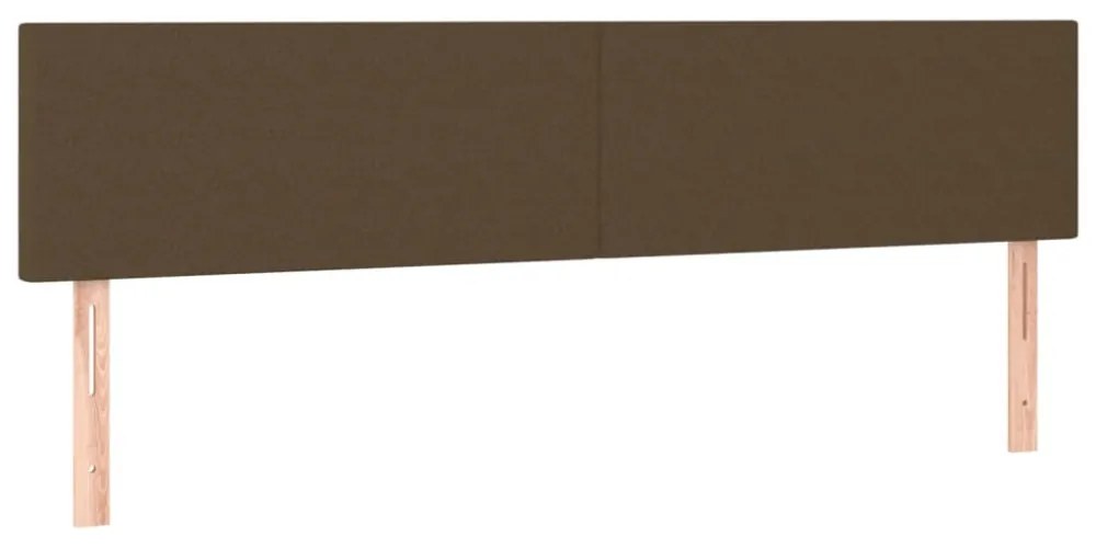 barna szövet rugós és LED-es ágy matraccal 160x200 cm