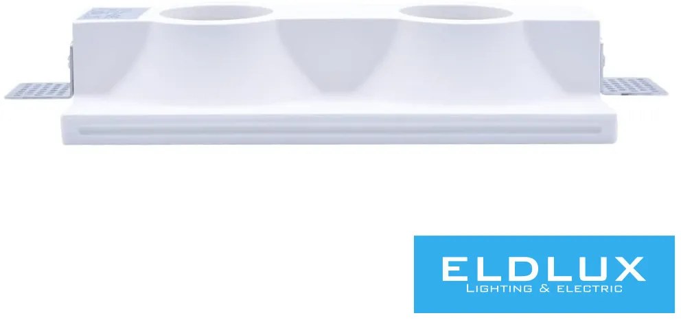 UNIVERSO Gipsz süllyesztett spot lámpatest 2xGU10 215x120x45mm IP20 fehér