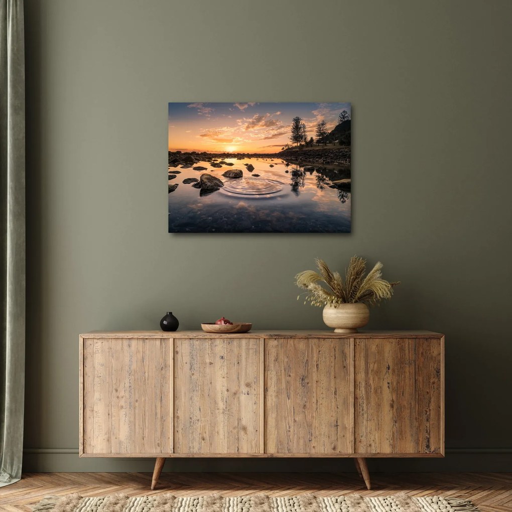 A vízfelület képe naplementekor (70x50 cm)