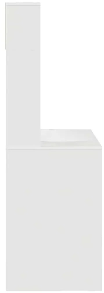 Asztal polcokkal tárolóval Fehér 91 x 50 x 149 cm Faanyag