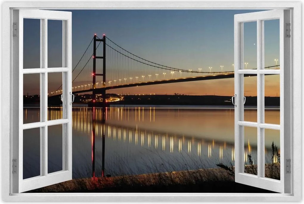 Poszterek 120x80 Kivilágított híd éjszaka