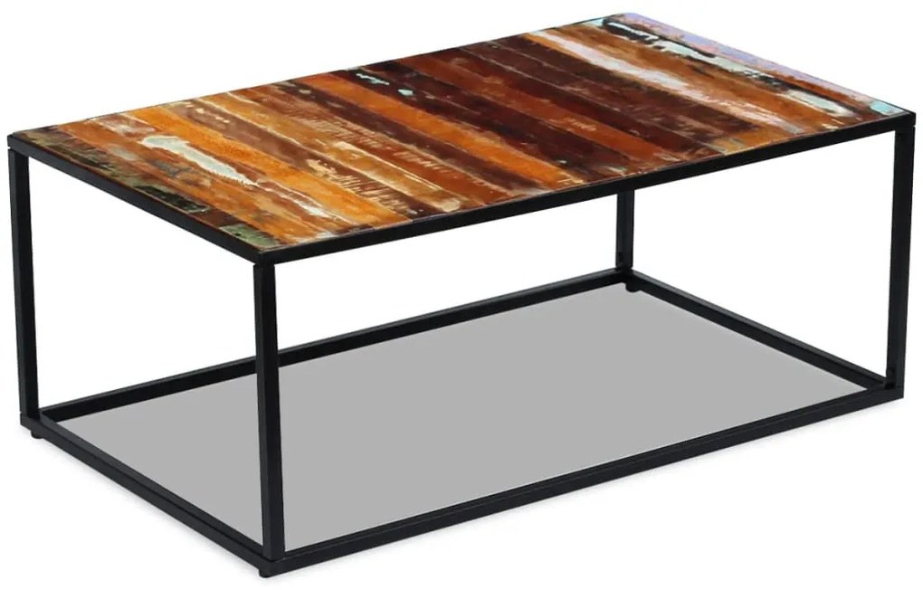 Tömör újrahasznosított fa dohányzóasztal 100 x 60 x 40 cm