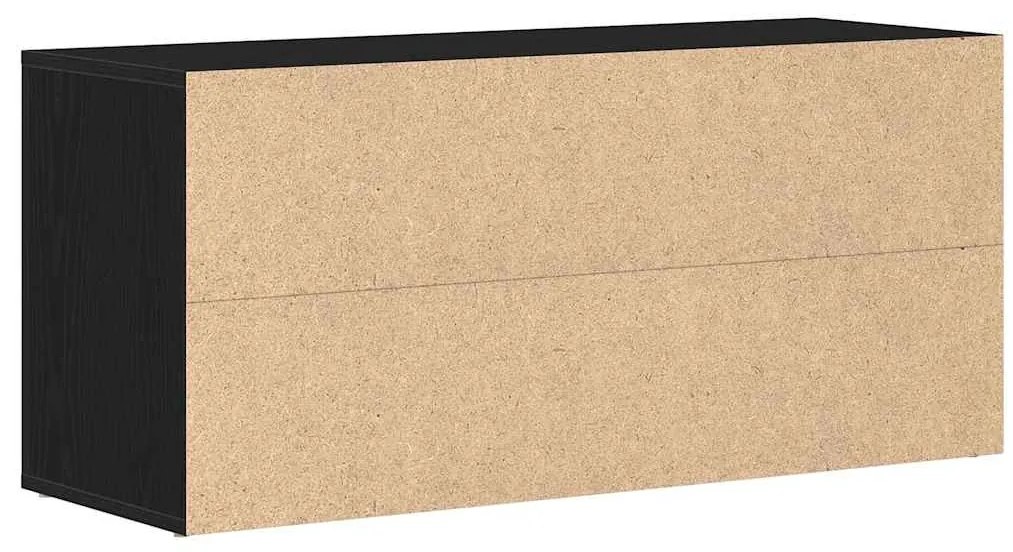 fekete tölgyfa cipőpad 100 x 35 x 45 cm rétegelt fából