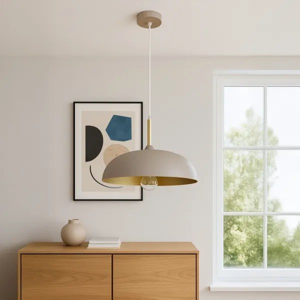 Brilagi - Csillár zsinóron ABRAHAM 1xE27/60W/230V átm. 45 cm bézs