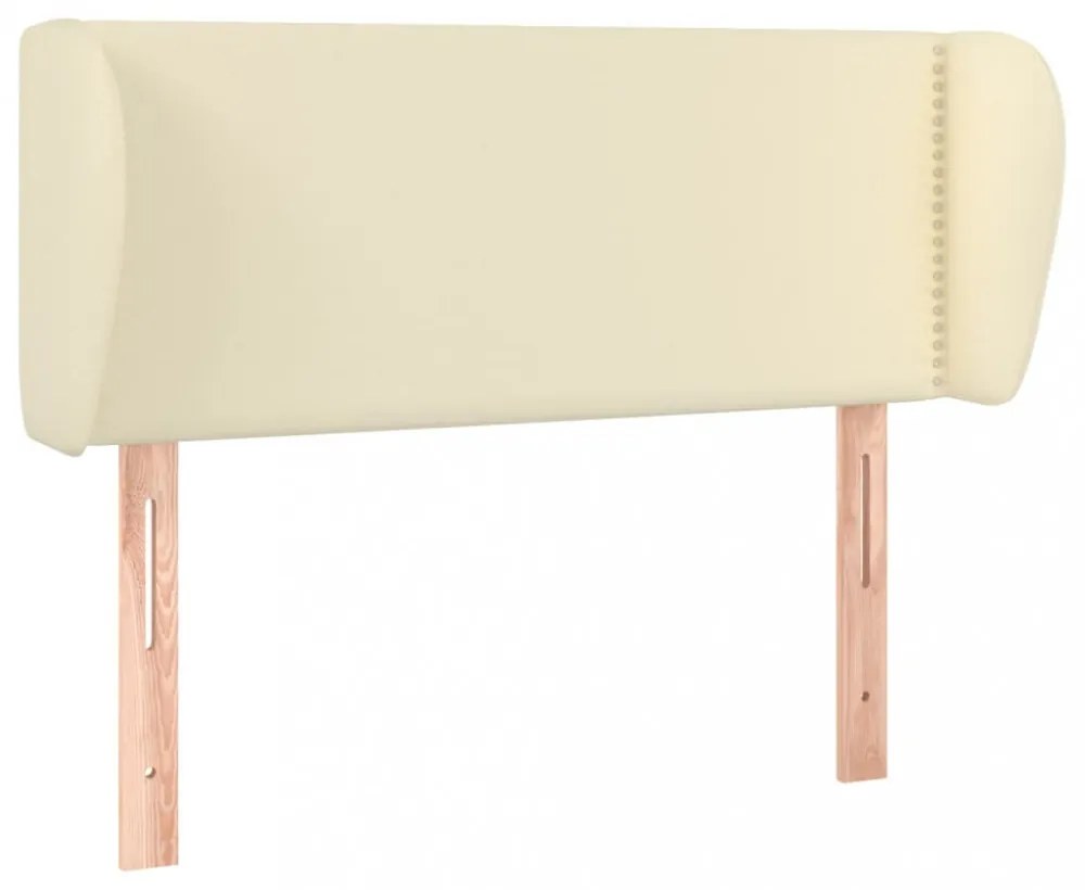 krémszínű műbőr szárnyas fejtámla 103x23x78/88 cm