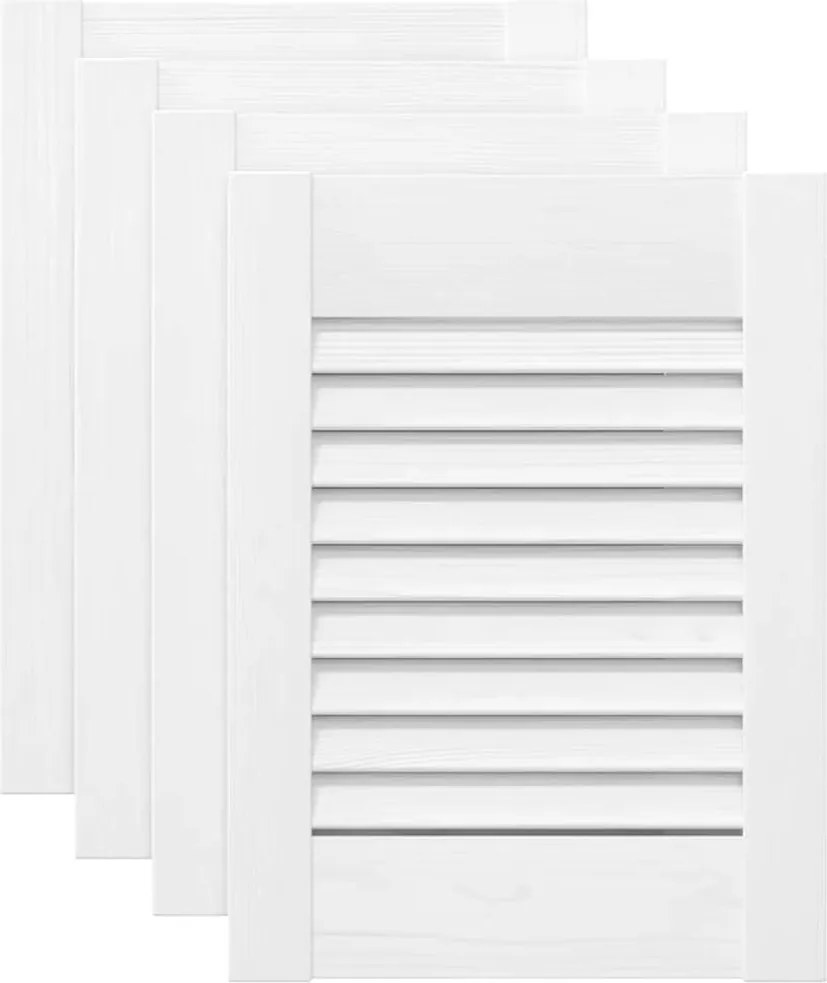 vidaXL 4 db fehér lamellás szekrényajtó 39,5 x 49,4 cm