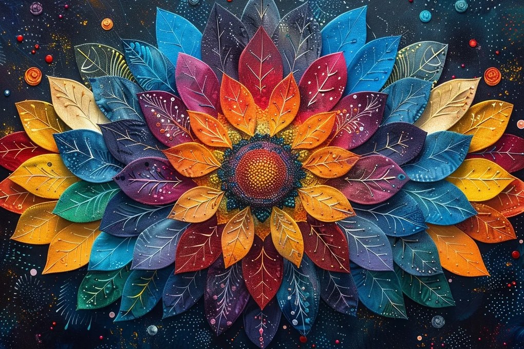 Vászonkép Canvas Színes Levelek Mandala Dekoráció Absztrakt 60x40