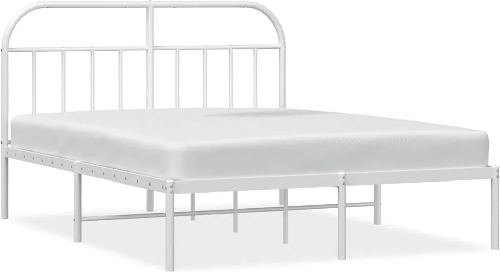 vidaXL fehér fém ágykeret fejtámlával 150 x 200 cm