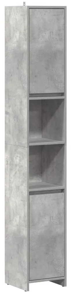 Betonszürke forgácslap fürdőszobaszekrény 30 x 30 x 183,5 cm