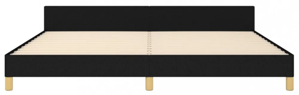 fekete szövet ágykeret matrac nélkül 200 x 200 cm