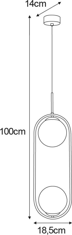 KAJA K-5121 VENTA Sárga Színű Függeszték 2xE14 10W IP20