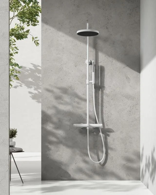 AREZZO design ELEGANT 3 funkciós termosztatikus zuhanyrendszer, matt fehér