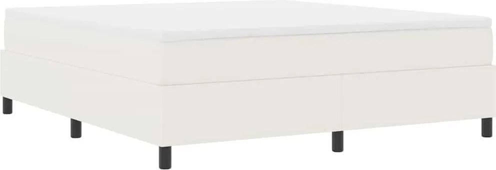vidaXL Boxrugós ágy Krém és fehér 180 x 200 cm Bársonyos szövet