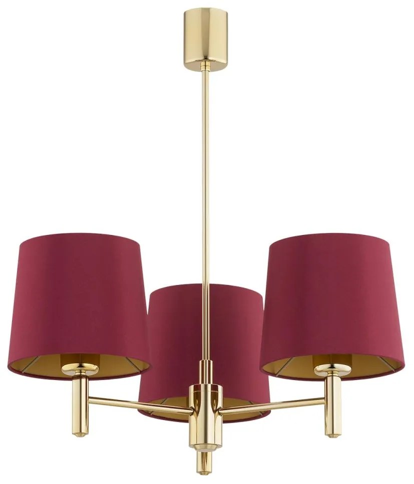 Argon 6266 - Csillár rúdon PONTE PLUS 3xE27/15W/230V piros