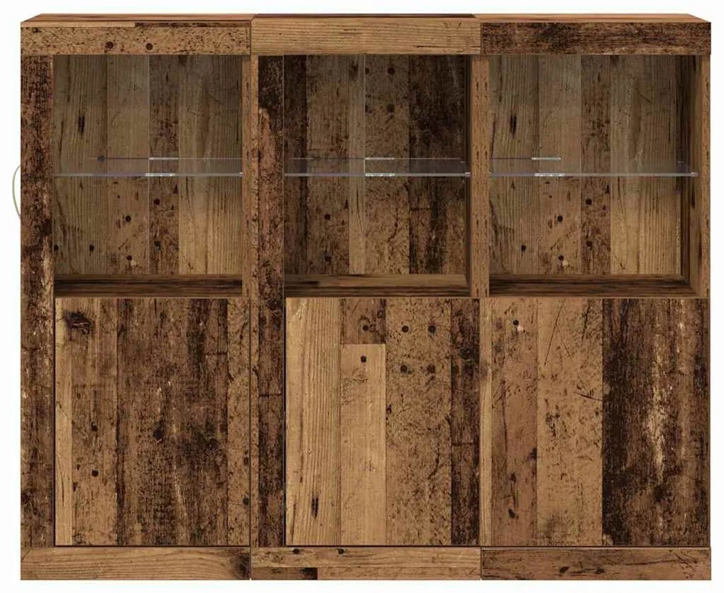 Széf 3 pcs Régi fa 123 x 37 x 100 cm Faanyag