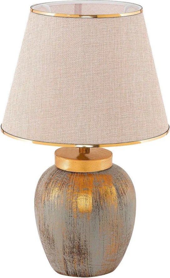 Krémszínű-aranyszínű asztali lámpa textil búrával (magasság 47 cm) Yakamoz – Opviq lights