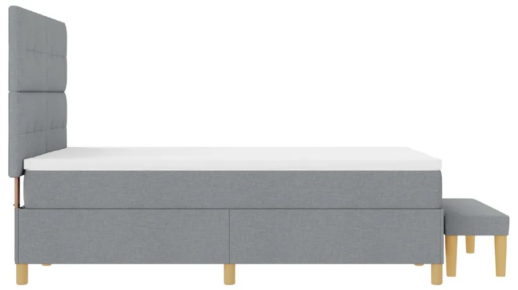 vidaXL Boxspring Ágy Matraccal és Pad Light Grey 140x200 cm Szövet