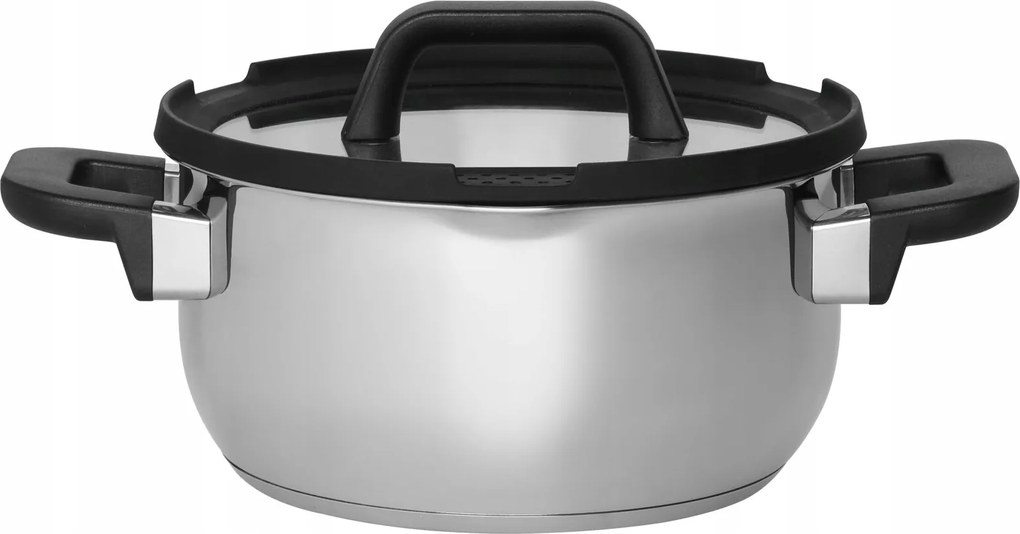 Rozsdamentes Acél Ezüst Fazék Fedővel És Szűrővel Átm. 20 CM 3 L