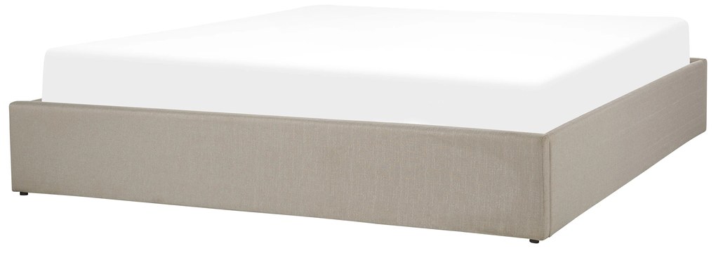 Fejtámla Nélküli Bézs Színű Minimalista Ágykeret 180 x 200 cm DINAN Beliani