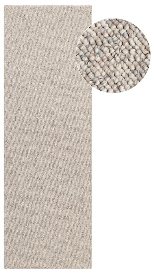 Szürke-krémszínű mosható futószőnyeg 80x240 cm Rocco Dark Cream – Elle Decoration