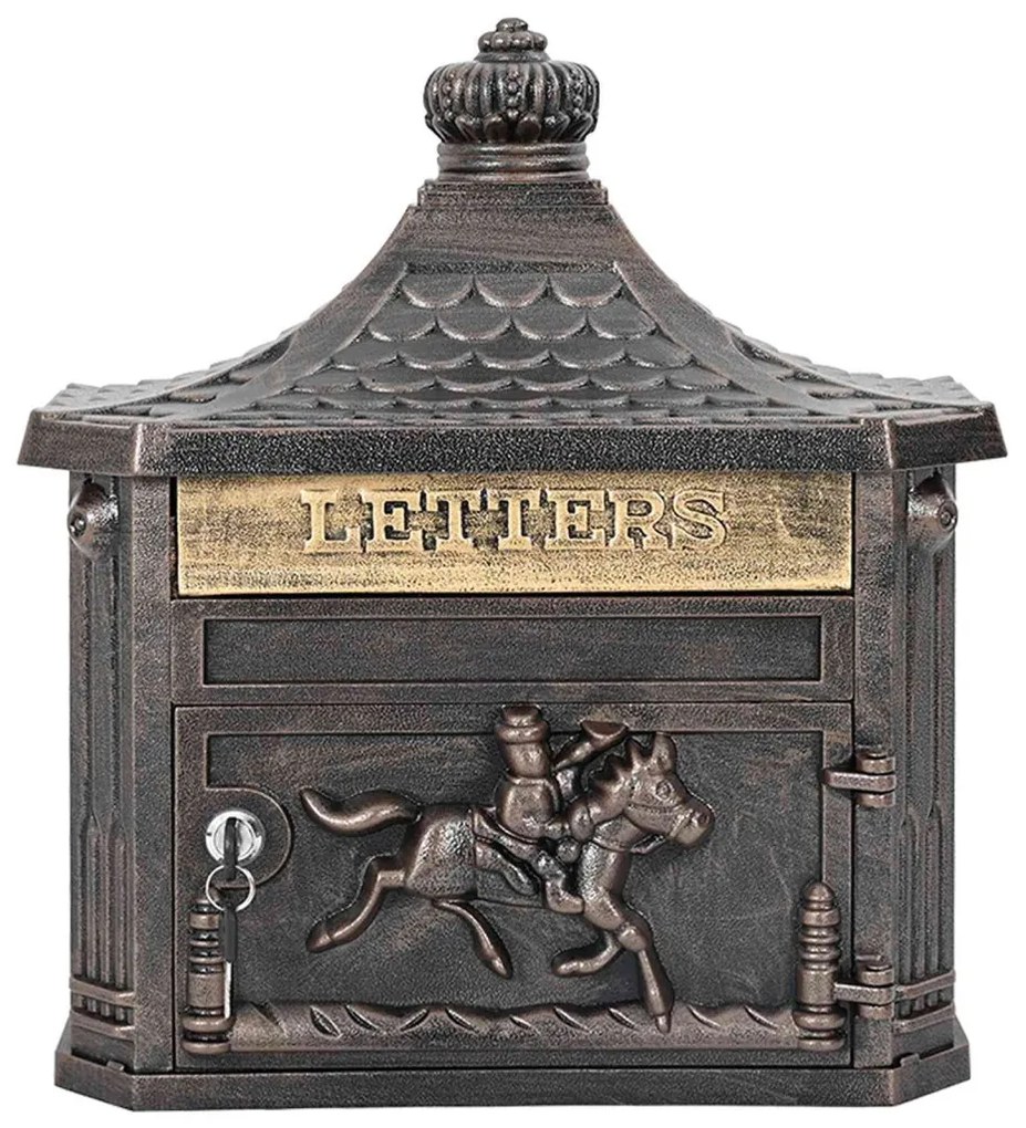 vidaXL Fali Postafiók Bronz 40.5 x 15.5 x 44 cm Öntött alumínium