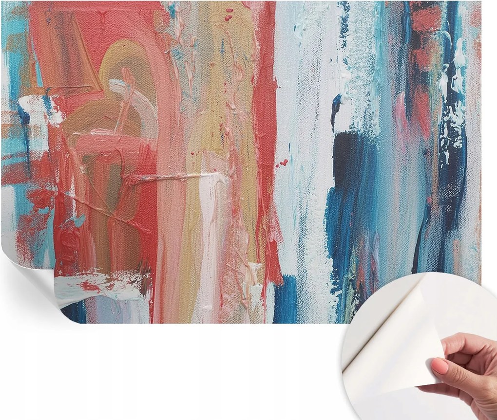 Divatos öntapadós fali tapéta Furnér Színes absztraktok 104x70 cm