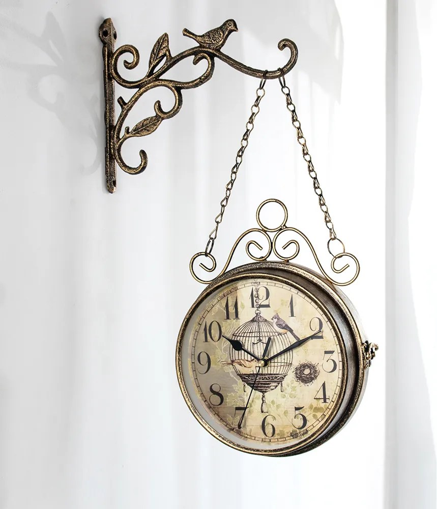 Fém falióra, kétoldalas retro