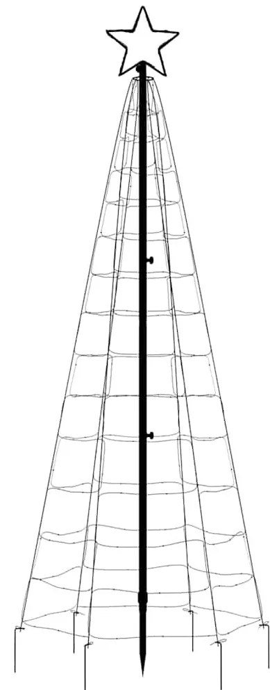 színes LED karácsonyfa tüskékkel 220 LED 180 cm