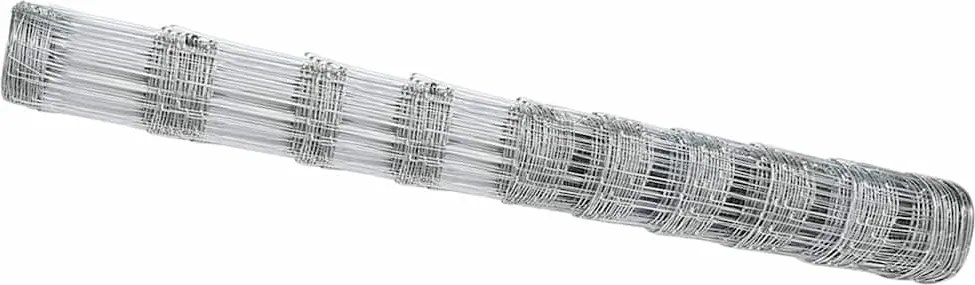 vidaXL Legelőkerítés Ezüst 50 x 1,2 m Horganyzott acél