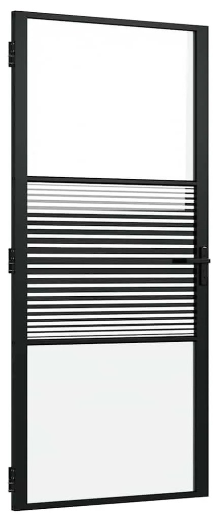 Belső Ajtó Fekete 93 x 201.5 cm Edzett üveg, Alumínium