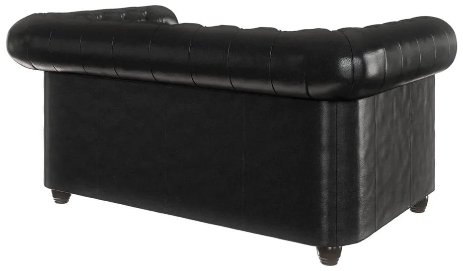 Fekete bőrutánzat kanapé 148 cm York – Ropez