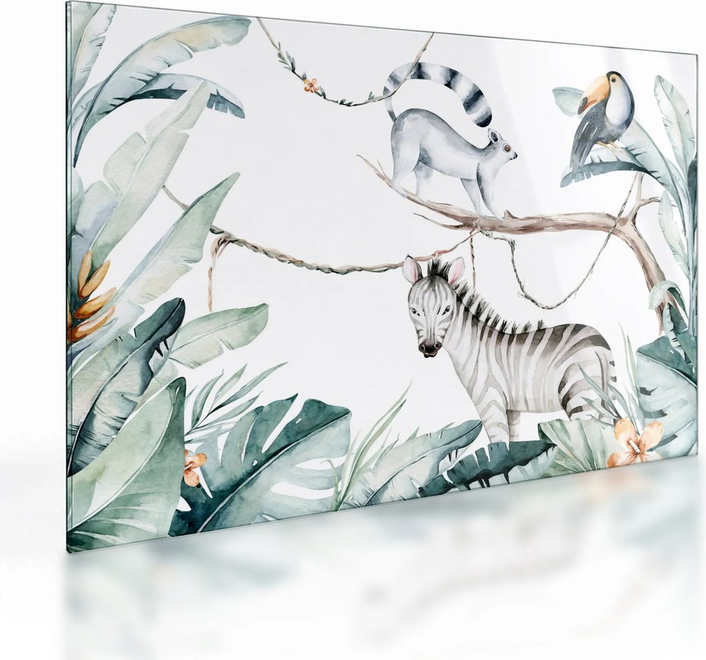 Kép - egzotikus állatok (üvegen) (70x50 cm)