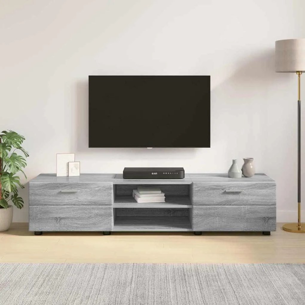 TV szekrény fiókkal Szürke sonoma 150 x 39 x 30 cm Faanyag