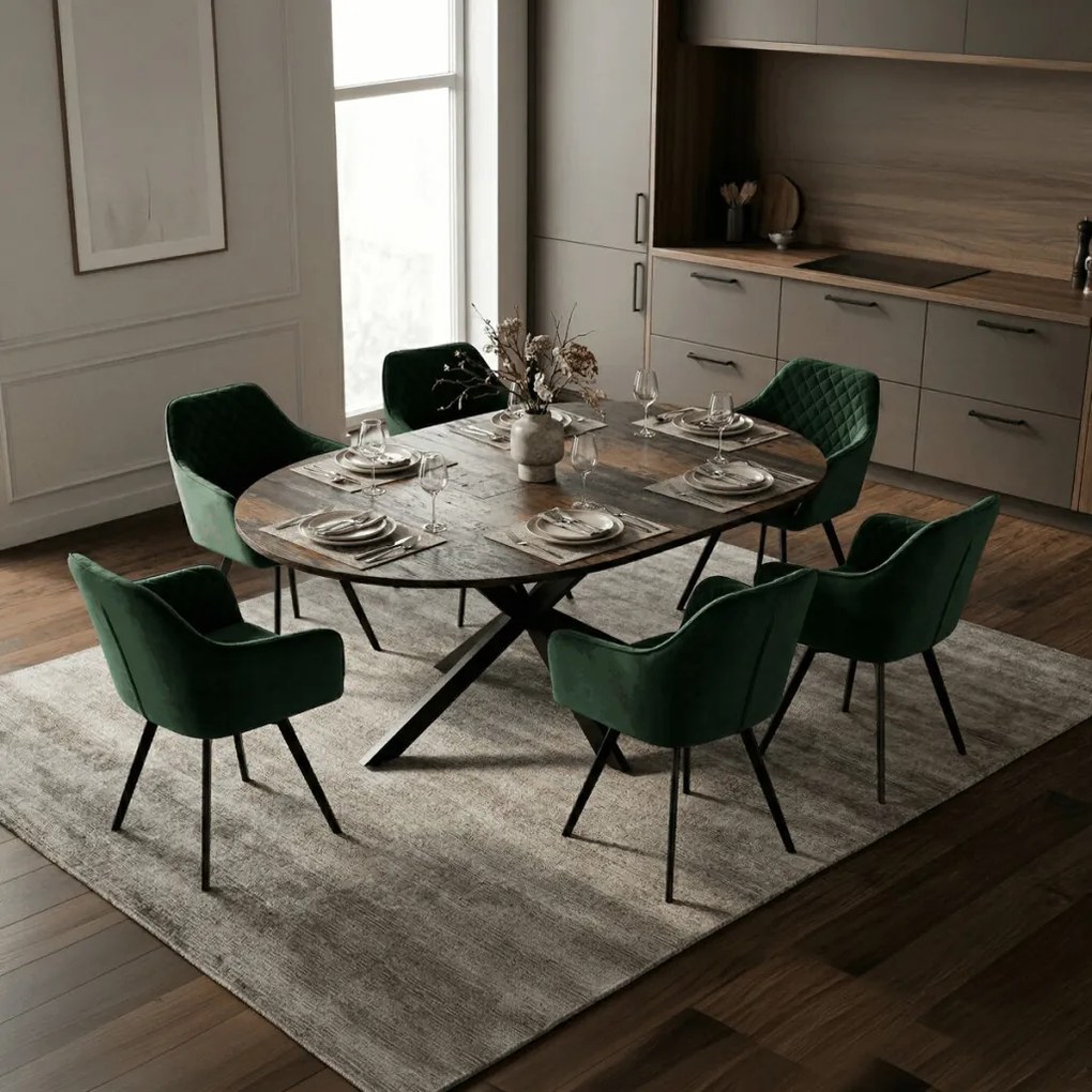 Étkezőasztal bővíthető 120–160 × 120 cm melamin öreg fa