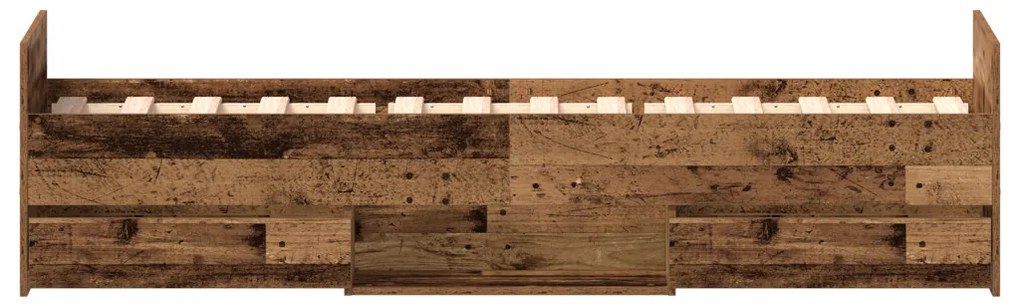 Ágykeret Mattress Nélkül Régi Fa 75x190 cm Mérnöki Fa