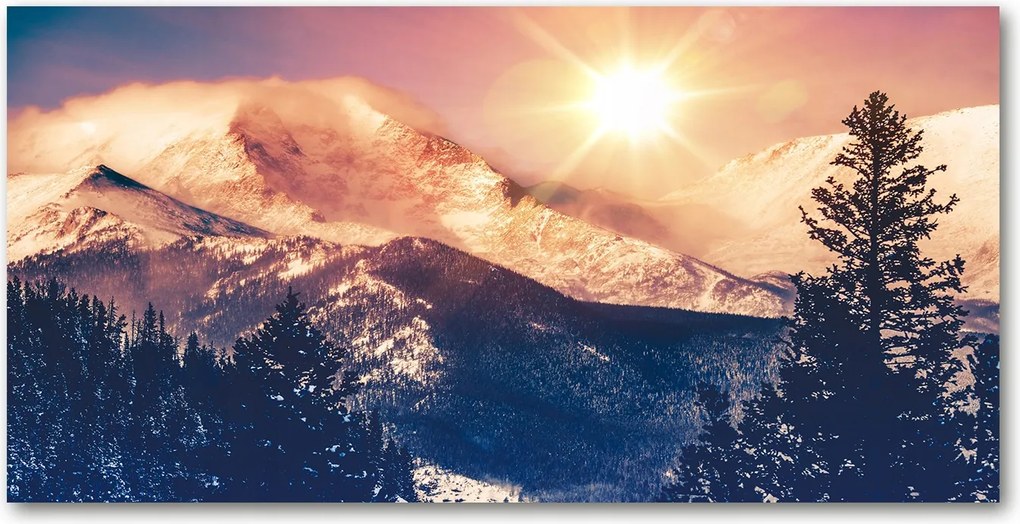 Fotó vászonkép edzett üveg Colorado hegyek 140x70