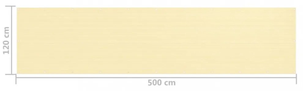 bézs színű HDPE erkélytakaró 120 x 500 cm