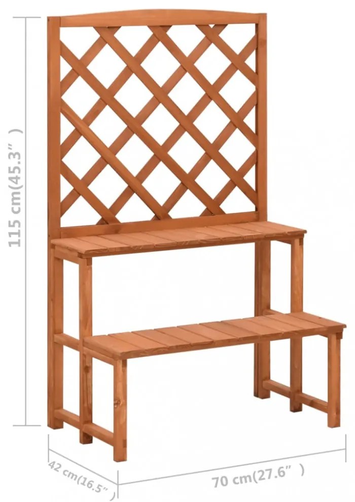 tömör fenyőfa rácsos virágtartó állvány 70 x 42 x 115 cm