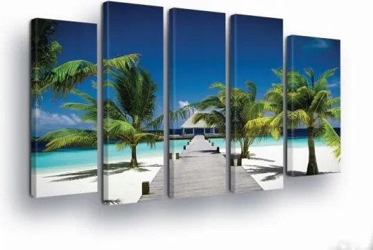 Vászonkép 150x100 Trópusi paradicsom egzotikus tengerpart pálmafák tenger óceán nyugalom