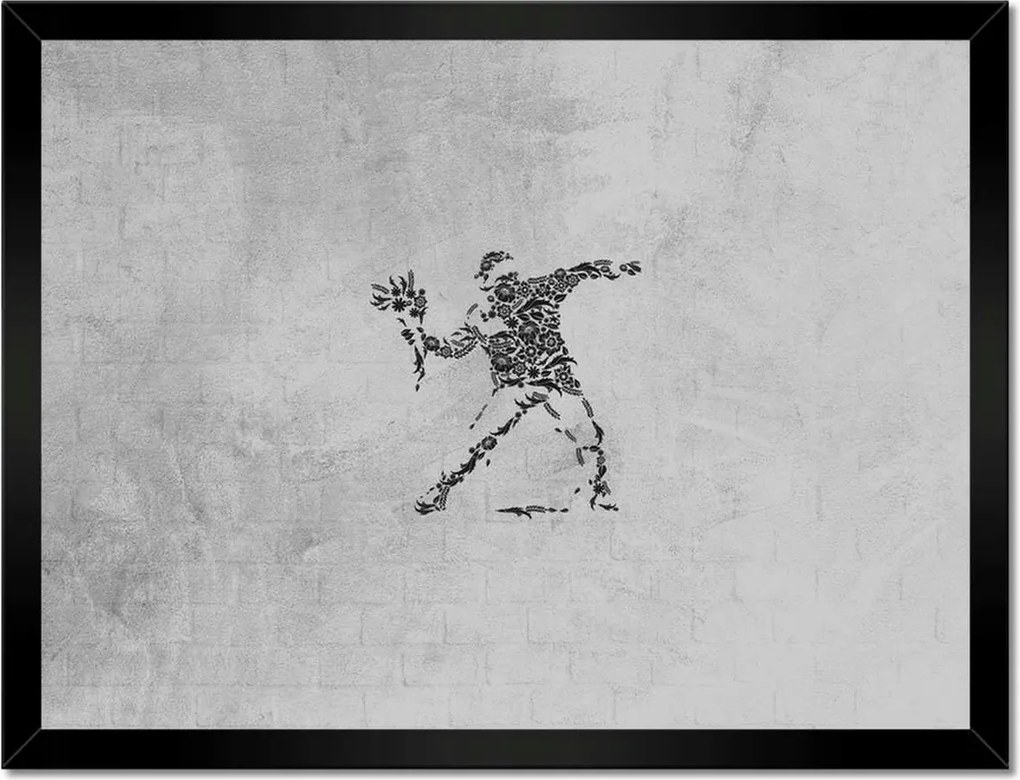 Poszterek keretben 40x30 Banksy Flower Thrower