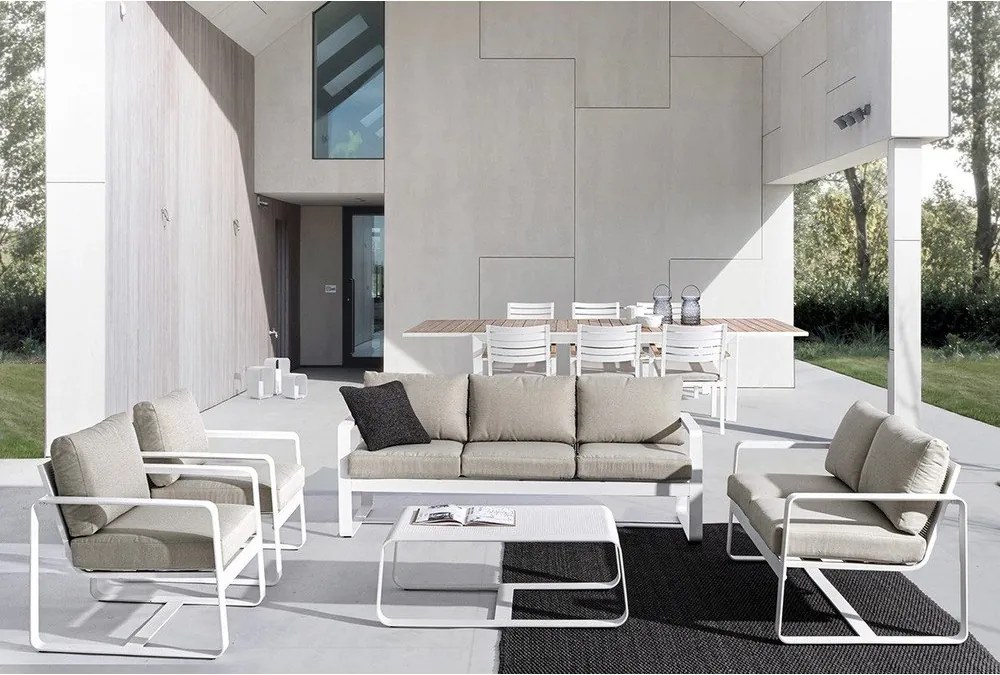 Fehér fém kerti fotel Merrigan – Bizzotto