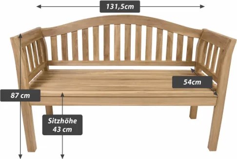 Kerti pad DIVERO 2 személyes kezeletlen 131,5 cm