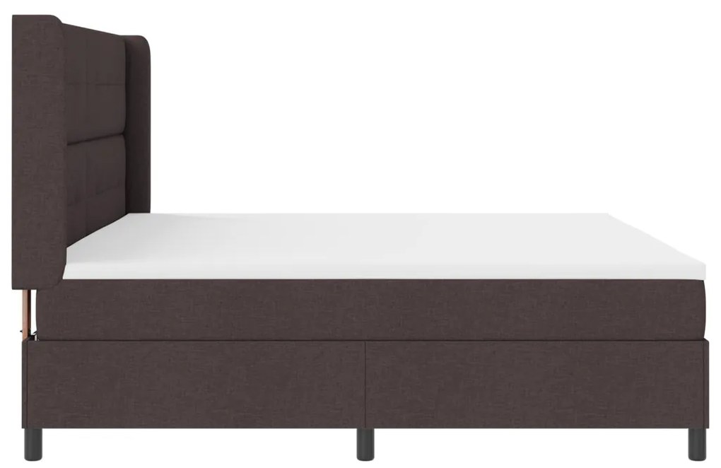 Boxspring Ágy Matraccal és LED világítással Sötétbarna 200x200 cm Szövet