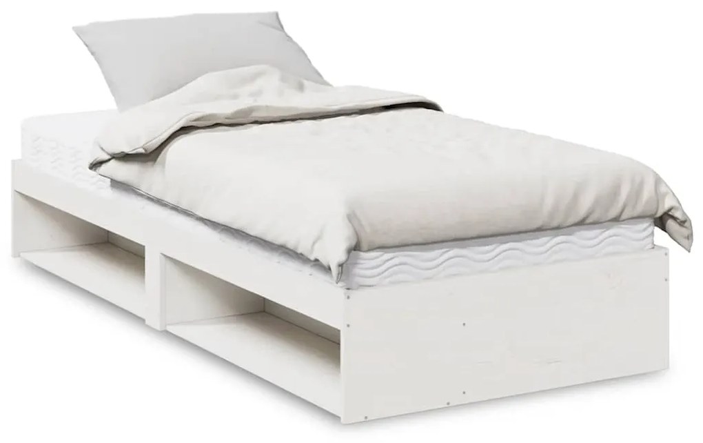 nappali ágy matraccal fehér 100x200 cm tömör fa fenyőfa
