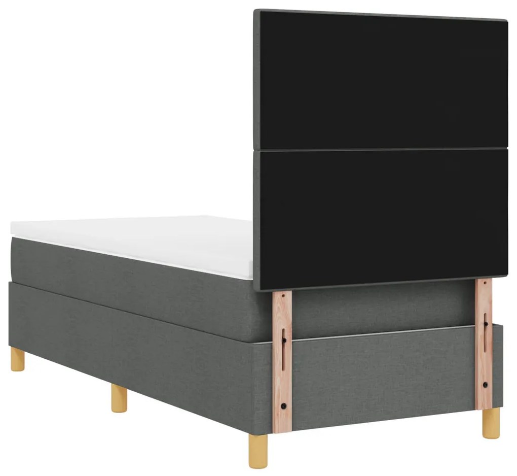 Box Spring Ágy Matracával Sötétszürke 90x200 cm Szövet